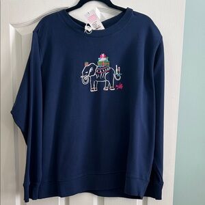 Lilly Pulitzer XXL Navy Sweatshirt with Elephant Design